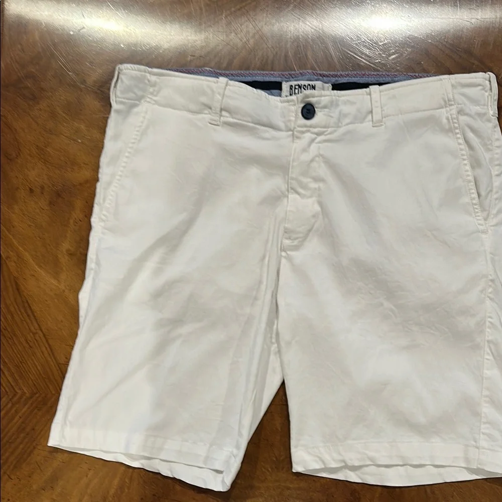 Benson - Cobb Studios Men's Tan Flat Front Shorts - Picture 3 of 6